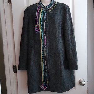 Jones wear eclectic Gray wool blazer size 14